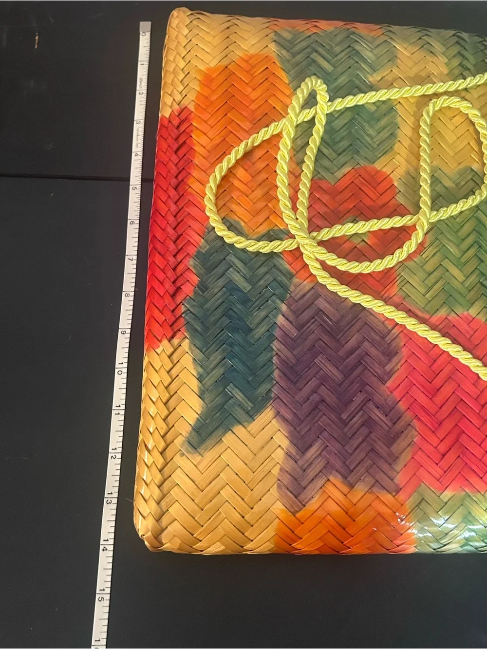 Colorful Woven Floral Crossbody Clutch - Multicolor